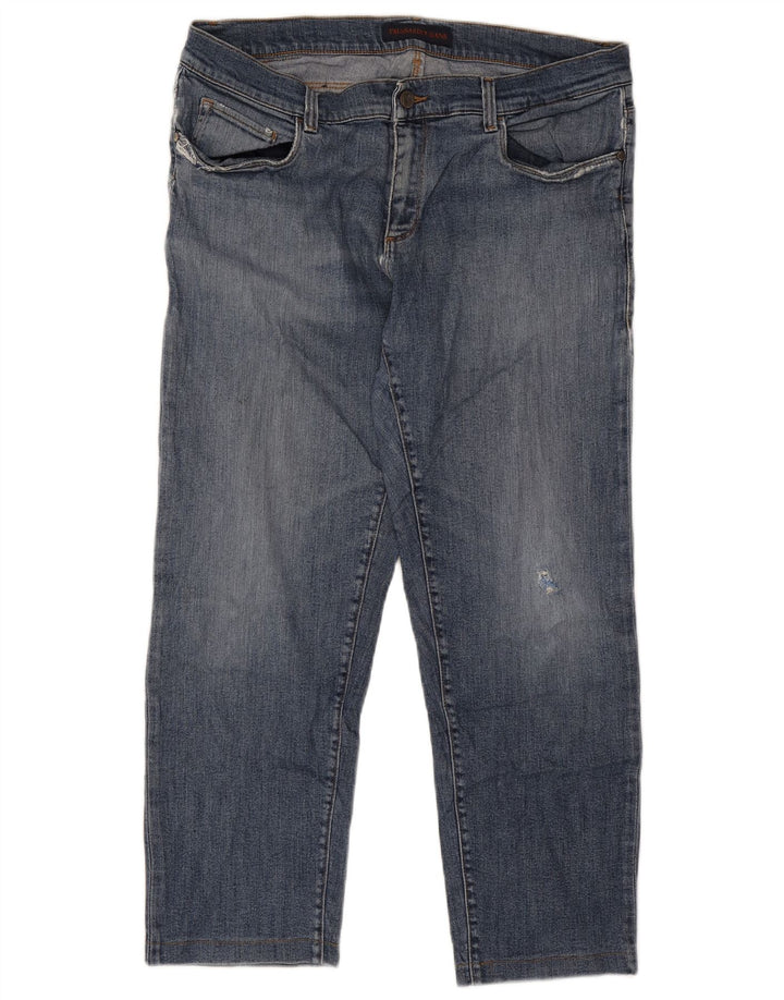 Trussardi Herren-Jeans im Distressed-Look, Größe 51, Größe L, W37, L26, Blau