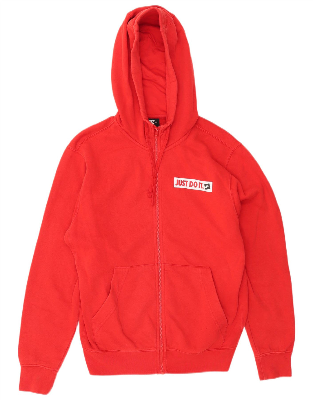 Nike Herren-Kapuzenpullover mit Reißverschluss, klein, aus roter Baumwolle