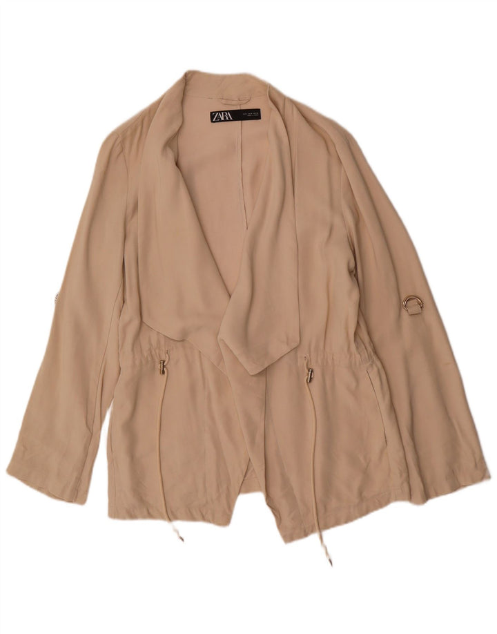 Zara Damen Übergroße Bomberjacke UK 10 Small Beige