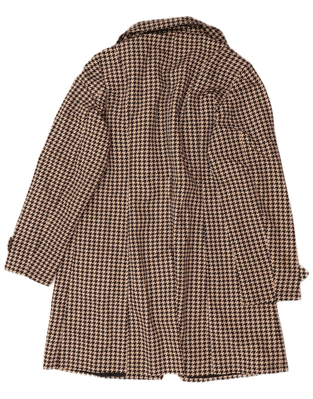 Marks & Spencer Damen Trenchcoat UK 14 Large Beige Hahnentrittmuster Polyester