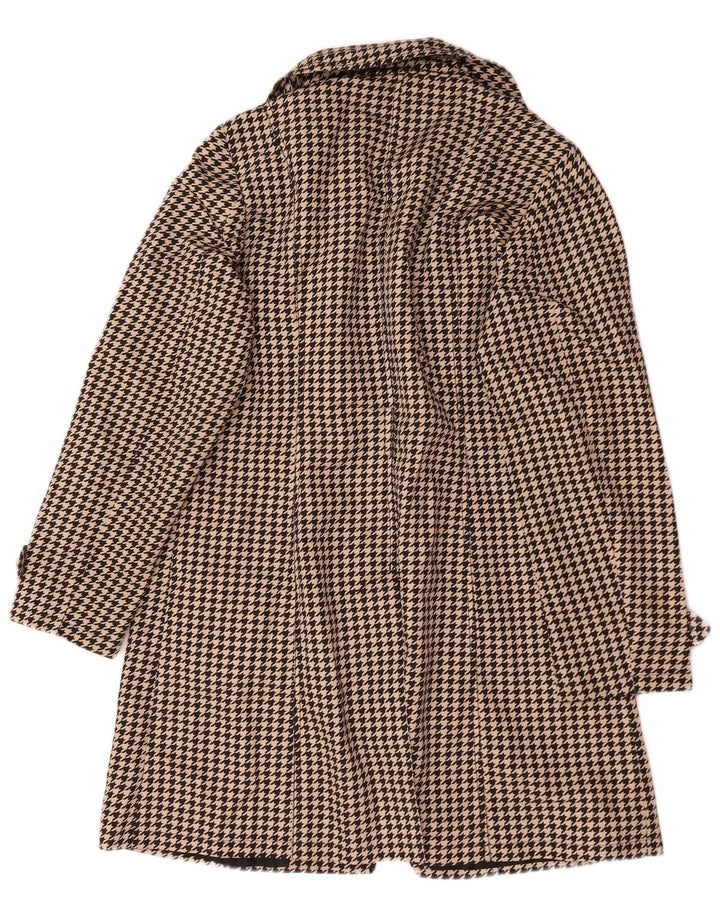Marks & Spencer Damen Trenchcoat UK 14 Large Beige Hahnentrittmuster Polyester