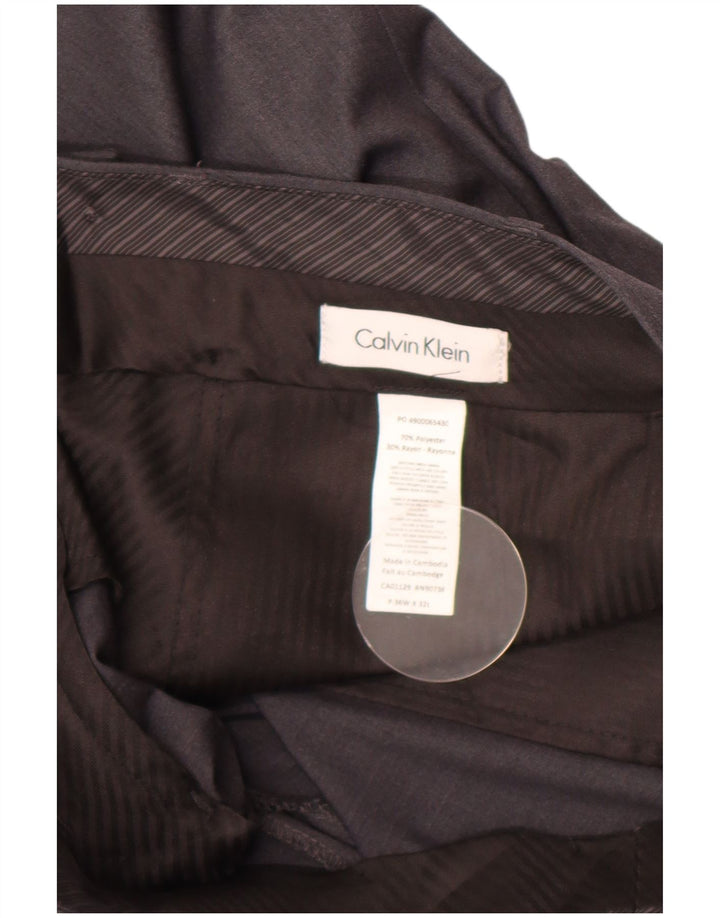 Calvin Klein Herren gerade Anzughose W36 L32 Grau Polyester