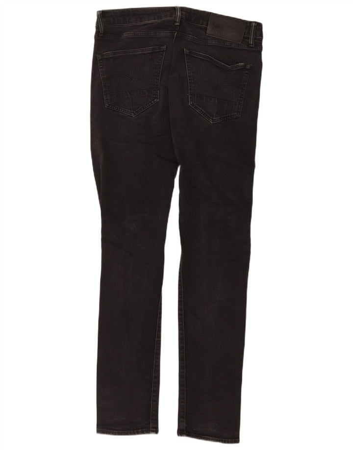 G-Star Herren 3301 Slim Jeans W32 L34 Schwarze Baumwolle