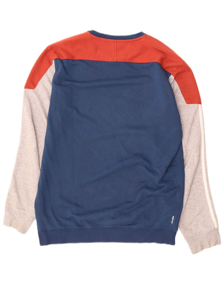 Adidas Herren-Sweatshirt, mittelgroß, marineblau, Colourblock-Baumwolle
