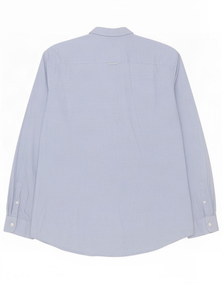 Tom Tailor Herrenhemd 2XL Blaue Baumwolle