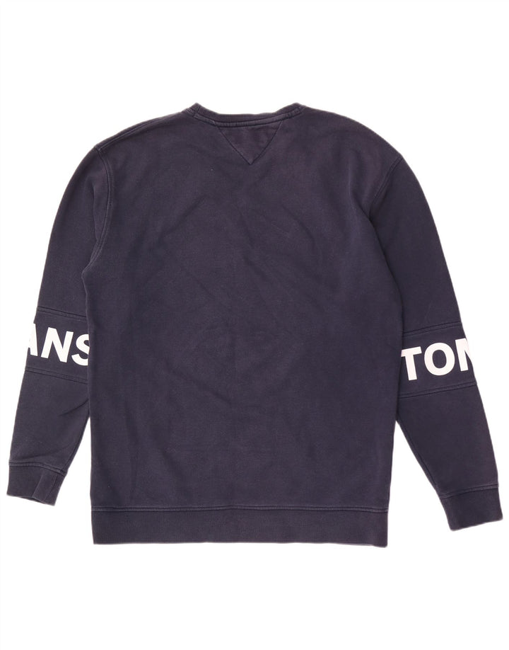 TOMMY HILFIGER Herren-Sweatshirt mit grafischer, entspannter Passform, mittleres Marineblau