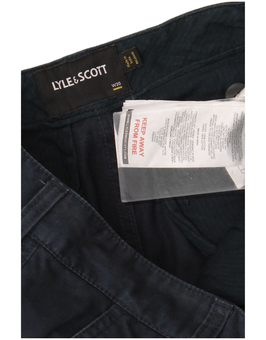 Lyle & Scott Herren-Cargoshorts W30, mittelmarineblaue Baumwolle