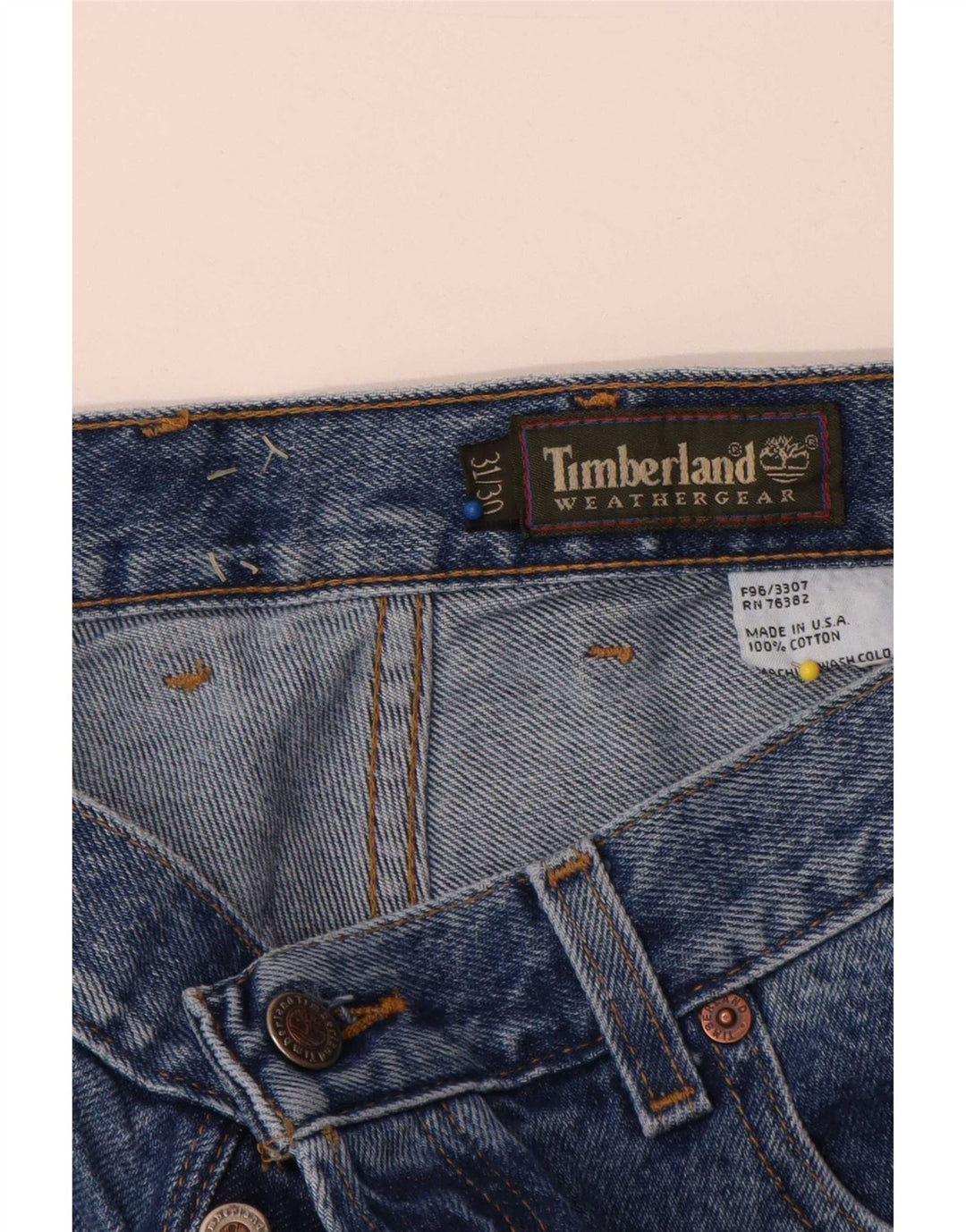 Timberland Herren Straight Jeans W31 L30 Blaue Baumwolle