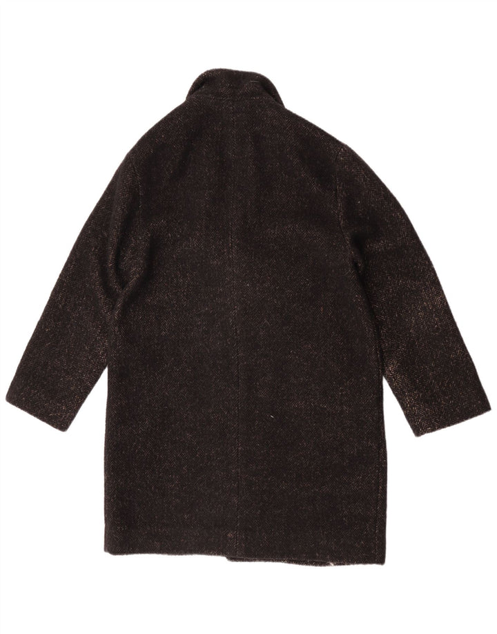 Levi's Damen Übergroßer Mantel UK 10 Small Schwarzes Fischgrätenmuster aus Polyester