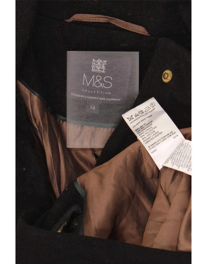 Marks & Spencer Damenmantel UK 14 Große schwarze Wolle