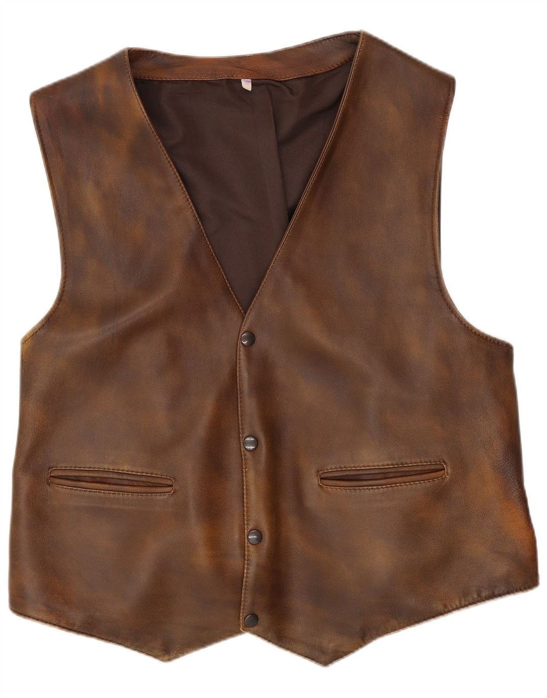 Vintage Herren Lederweste Mittelbraunes Leder