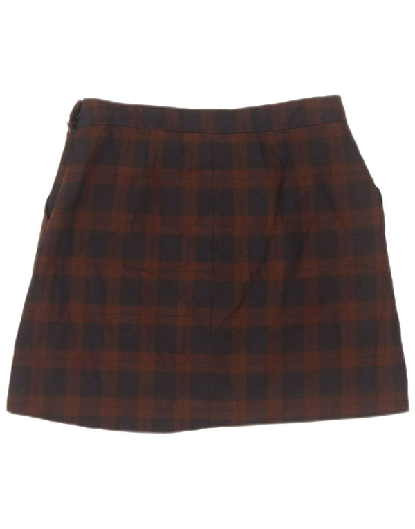 Jigsaw Damen Minirock UK 12 Medium W30 Marineblau kariertes Polyester