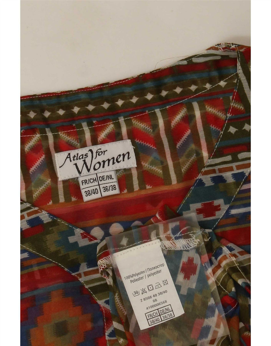 Vintage Damen Bluse Top EU 38/40 Medium Mehrfarbig Geometrisch