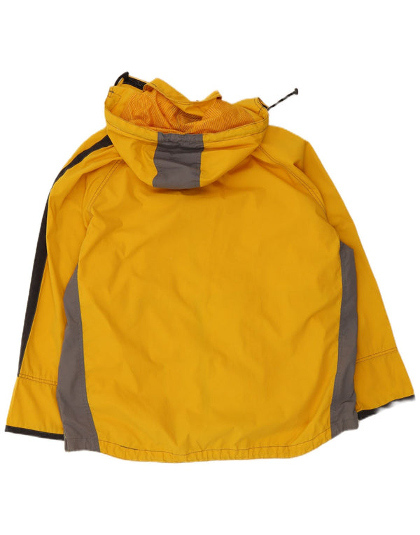 Brugi Herren-Regenjacke mit Kapuze, IT 50, groß, gelbe Colourblock-Baumwolle