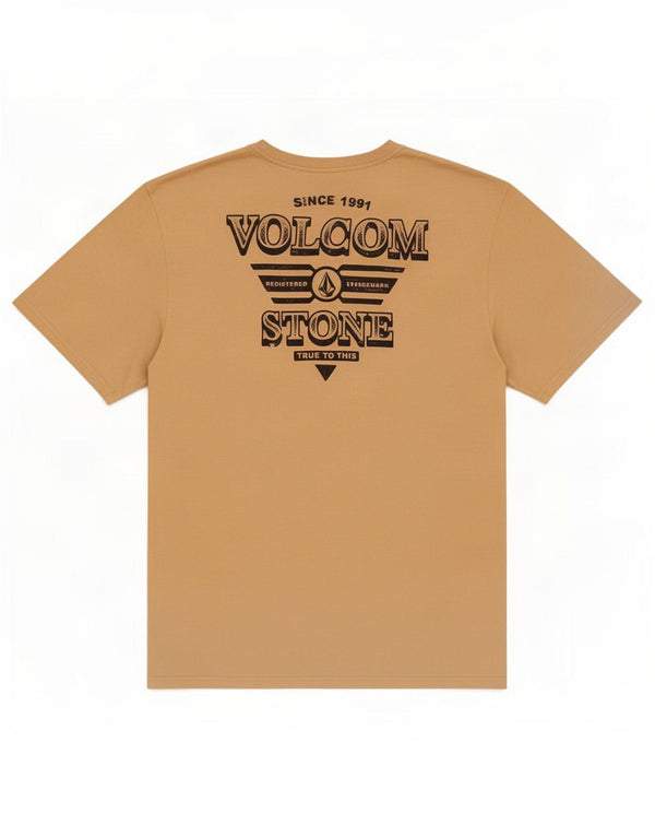 Volcom Herren Modern Fit Graphic T-Shirt Top 2XL Beige Baumwolle