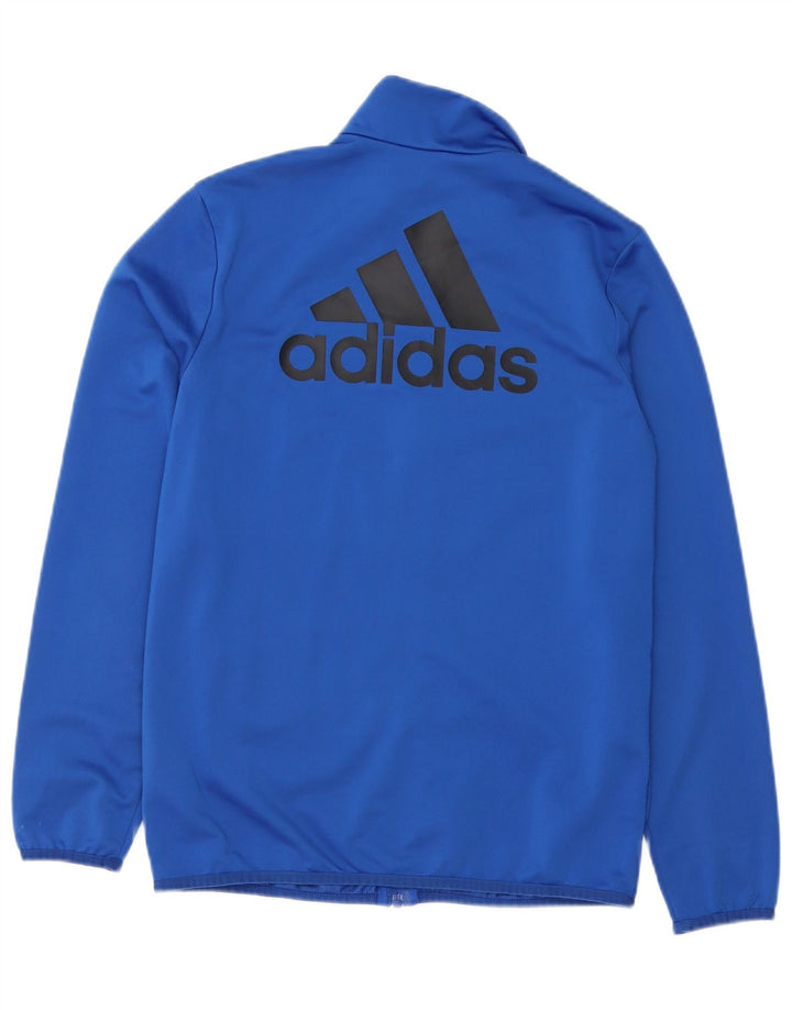 Adidas Jungen Grafik-Trainingsanzug-Top-Jacke, 13–14 Jahre, blaues Polyester