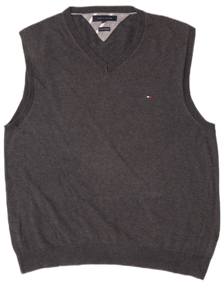 Tommy Hilfiger Herren-Weste-Tanktop, große graue Baumwolle