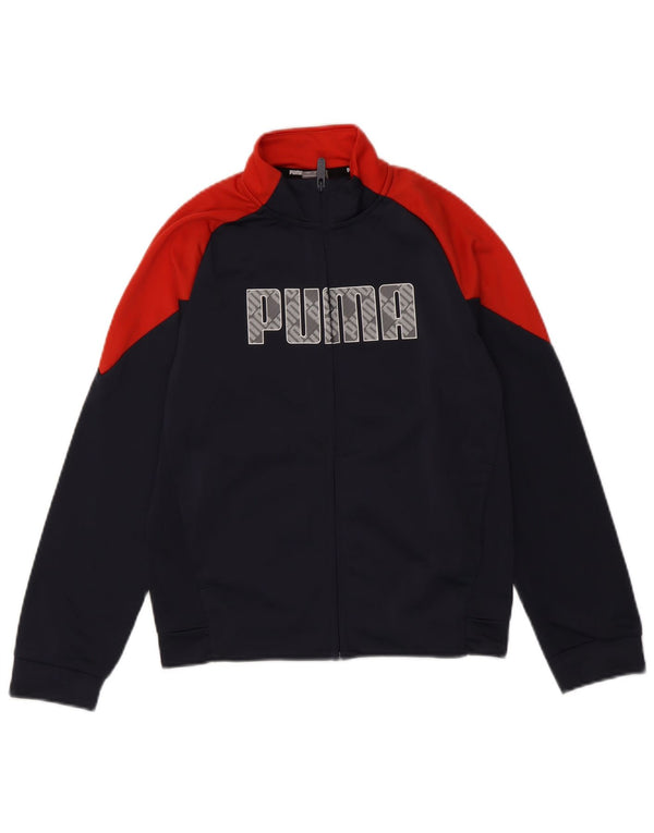 Puma Jungen-Trainingsanzug-Top-Jacke, 11–12 Jahre, mittleres Marineblau, Farbblock