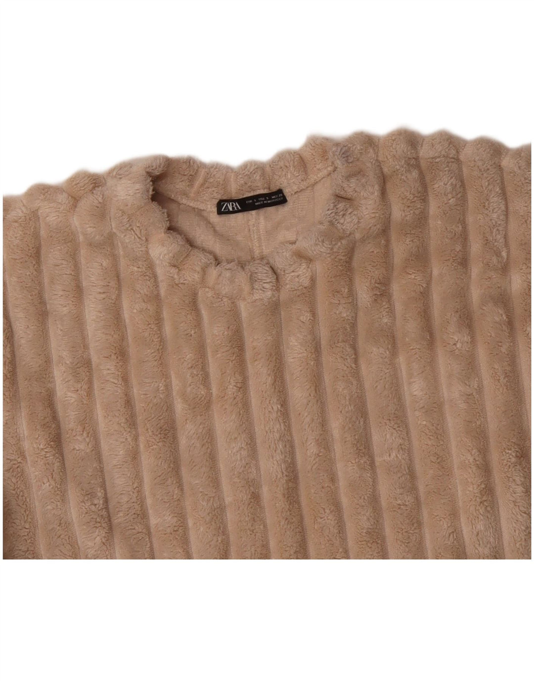 ZARA Damen Übergroßer Fleecepullover UK 10 Small Beige