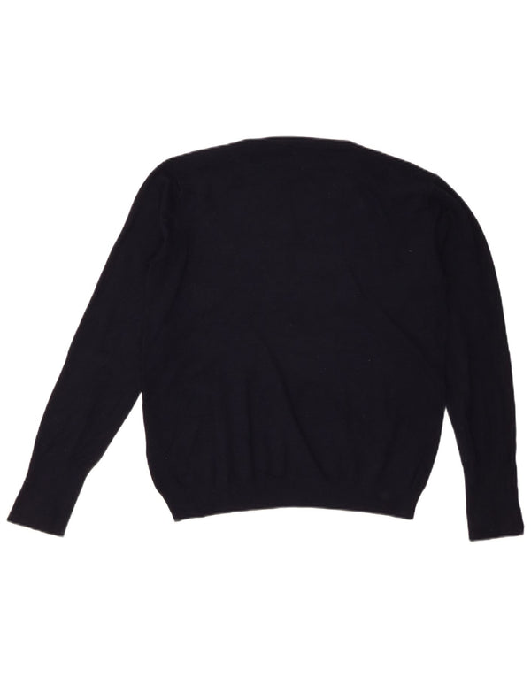 Zara Damen Pullover mit Rundhalsausschnitt UK 18 XL Marineblaue Viskose