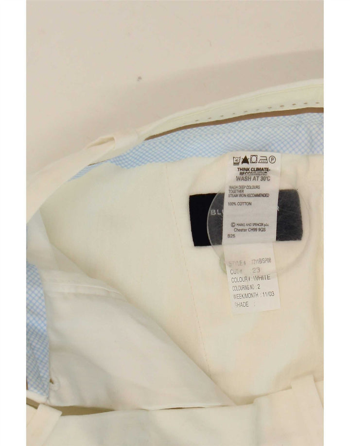Marks & Spencer Damen Blue Harbour Chinoshorts W32 Large Weiße Baumwolle