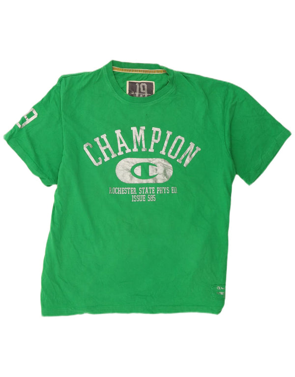 Champion Herren Grafik T-Shirt Top 2XL Grüne Baumwolle