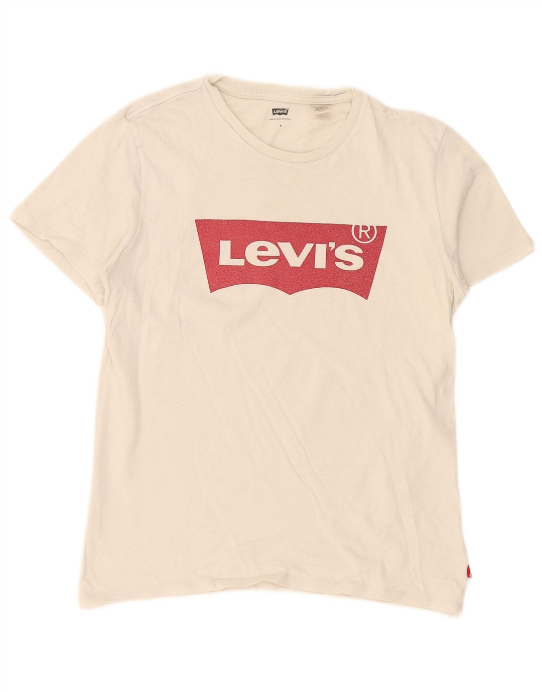 Levi's Damen-T-Shirt in Übergröße mit Grafik, UK 10, Größe S, Weiß