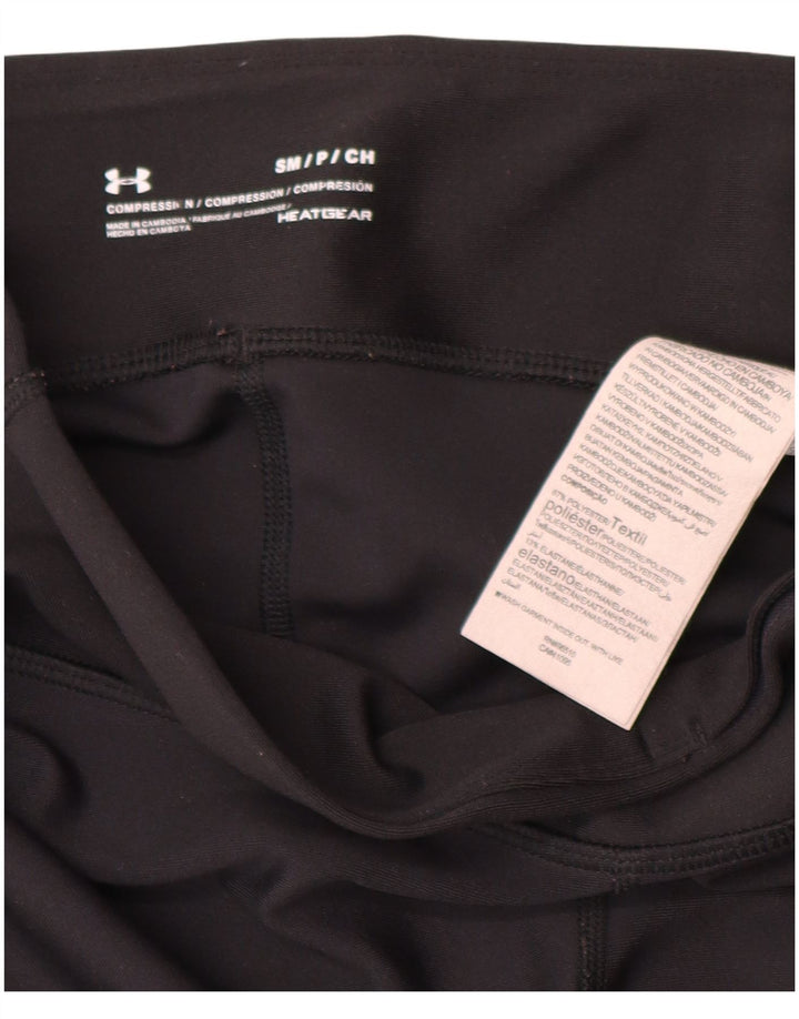 Under Armour Damen Heat Gear Graphic Leggings UK 8 Small Schwarz Polyester