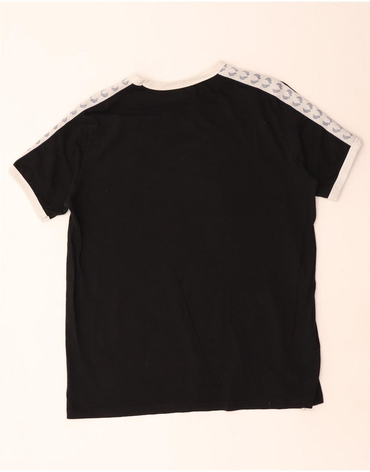 Fred Perry Herren-T-Shirt mit Grafik, Mittelschwarz, Colourblock-Baumwolle