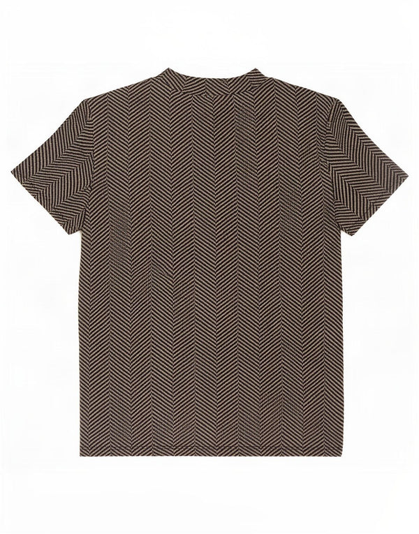 Zara Damen Trafaluc T-Shirt Top UK 12 Medium Schwarz Fischgrätenmuster