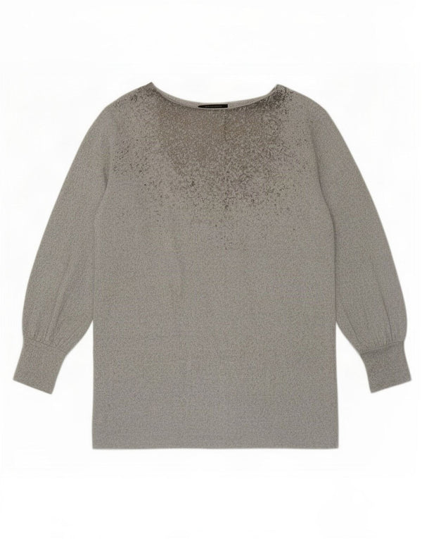 Marks & Spencer Damen Top Langarm UK 16 Large Grau meliert