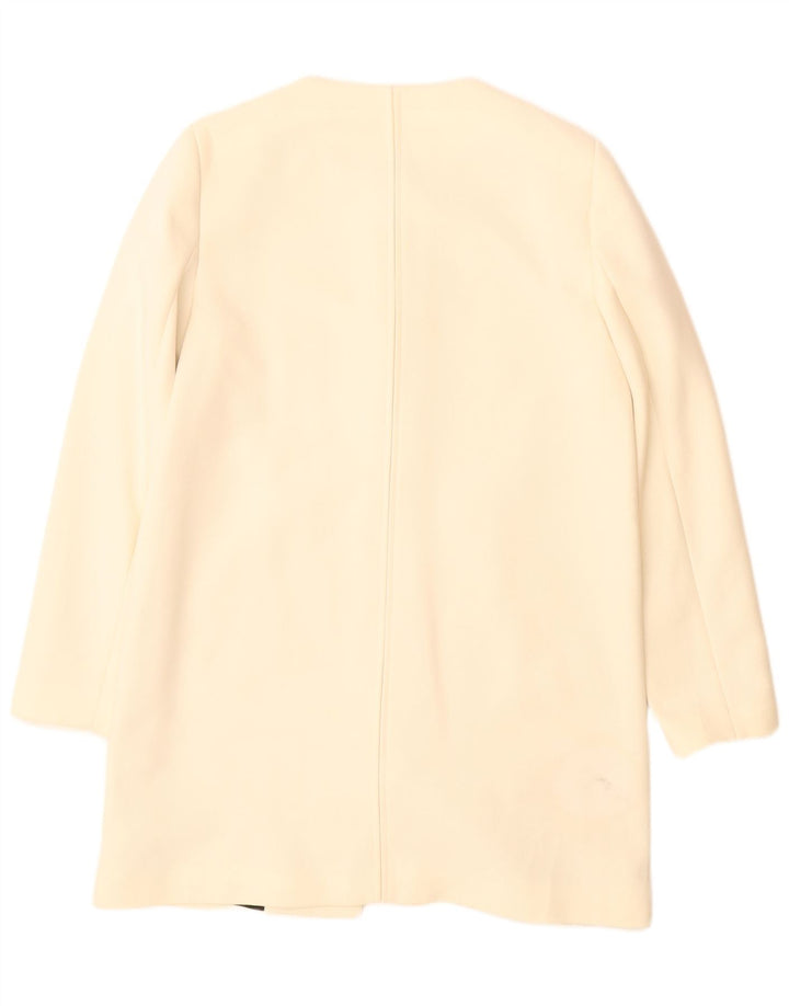 Zara Damen Mantel UK 16 Large Off White Polyester