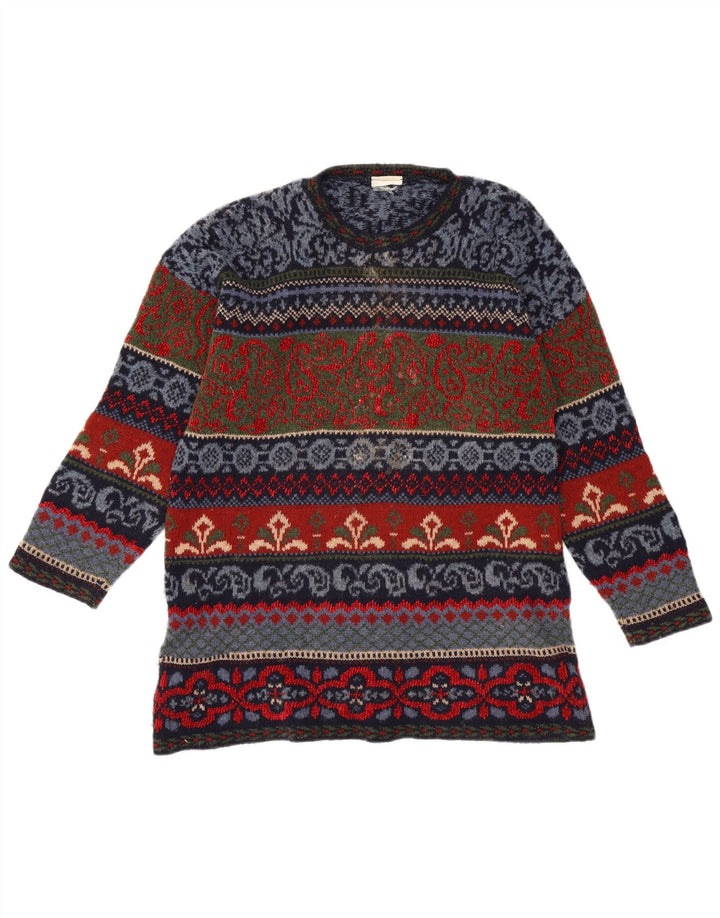 Vintage Herren Pullover mit Rundhalsausschnitt IT 44 Medium Mehrfarbig Fair Isle
