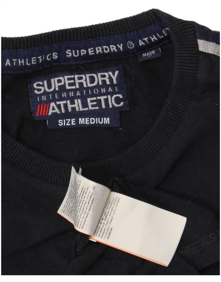 Superdry Herren Grafik-Oberteil, langärmelig, mittelblau, Baumwolle