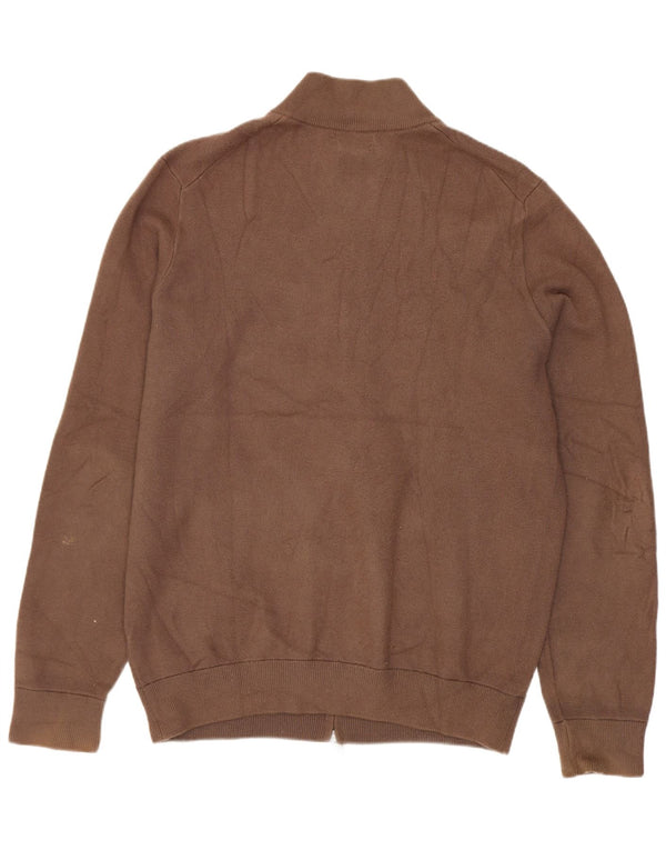 Massimo Dutti Herren-Strickjacke, groß, braune Viskose
