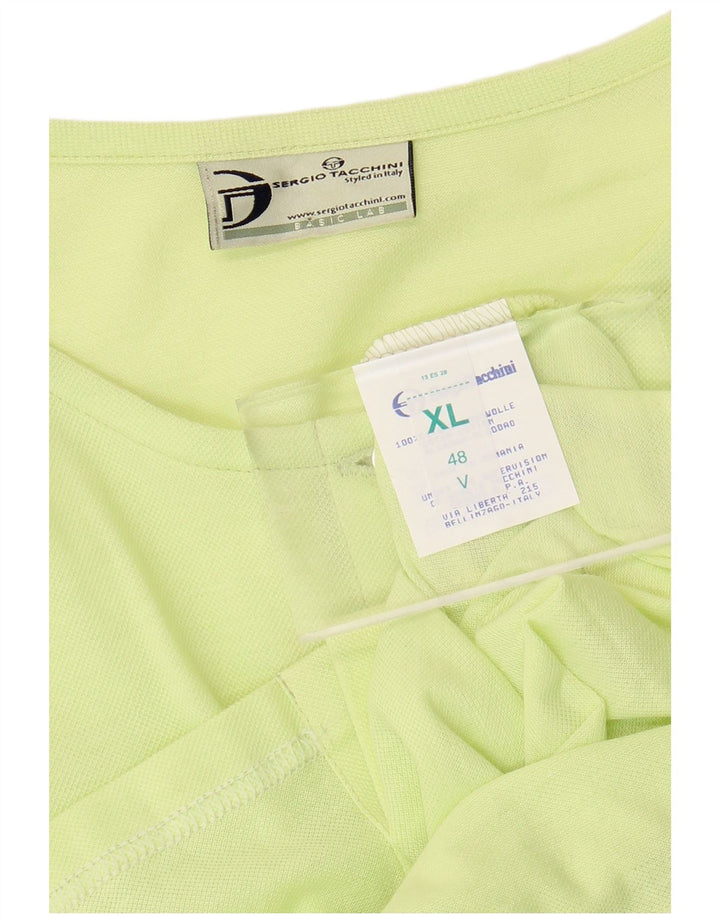 SERGIO TACCHINI Damen Kurzarm-Hemdbluse IT 48 XL Grüne Baumwolle