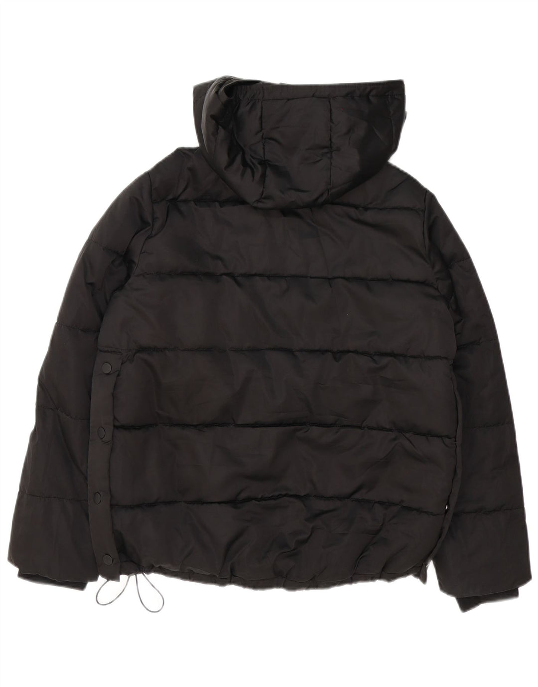 Zara Damen Übergroße, gepolsterte Anorakjacke mit Kapuze, UK 10, Größe S, Schwarz