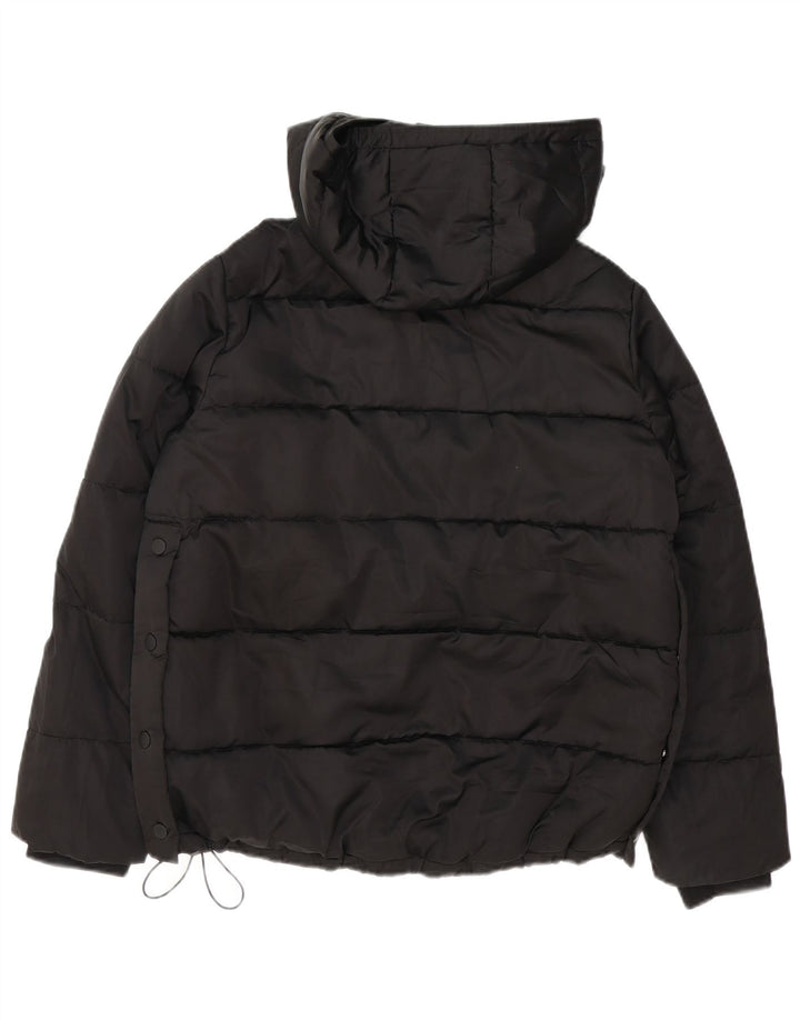Zara Damen Übergroße, gepolsterte Anorakjacke mit Kapuze, UK 10, Größe S, Schwarz