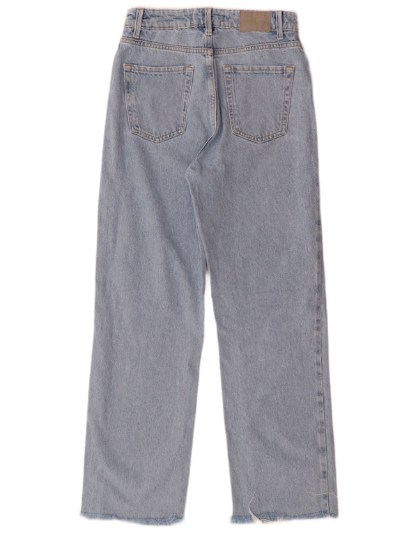 Zara Damen-Jeans mit hoher Taille, gerade, EU 34, 2XS, W24, L27, Blau, Baumwolle, klassisch