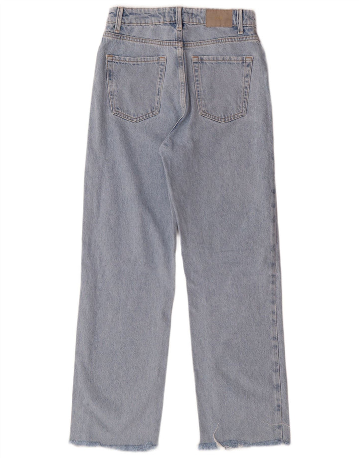 Zara Damen-Jeans mit hoher Taille, gerade, EU 34, 2XS, W24, L27, Blau, Baumwolle, klassisch