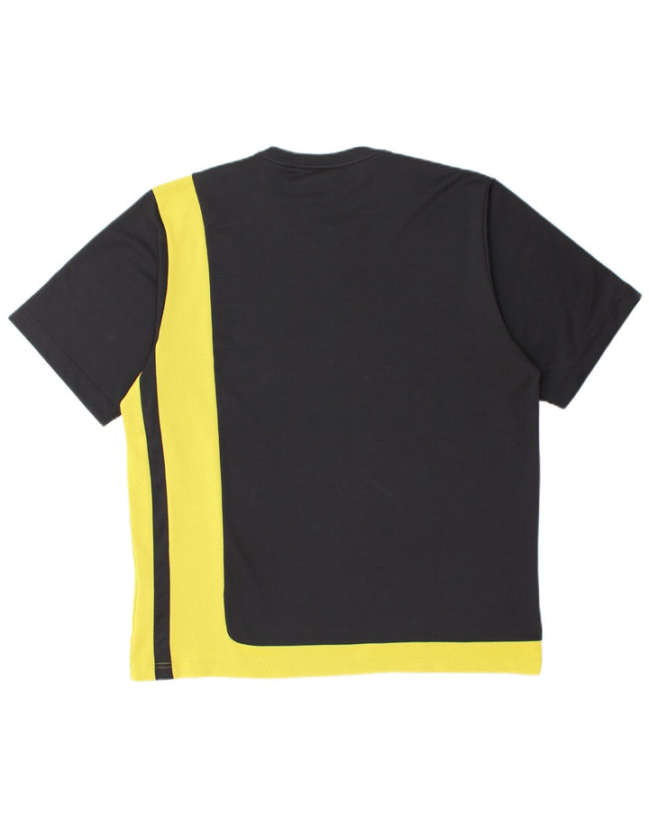 ADIDAS Mens T-Shirt Top Large Black Colourblock Polyester
