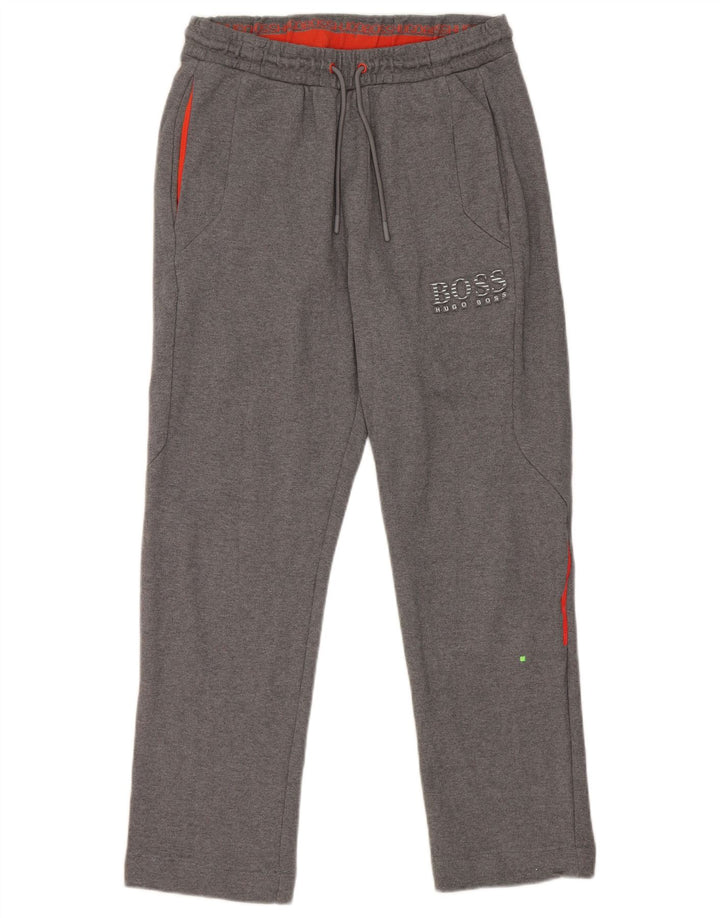Hugo Boss Herren-Trainingshose mit Grafik, mittelgraue Baumwolle