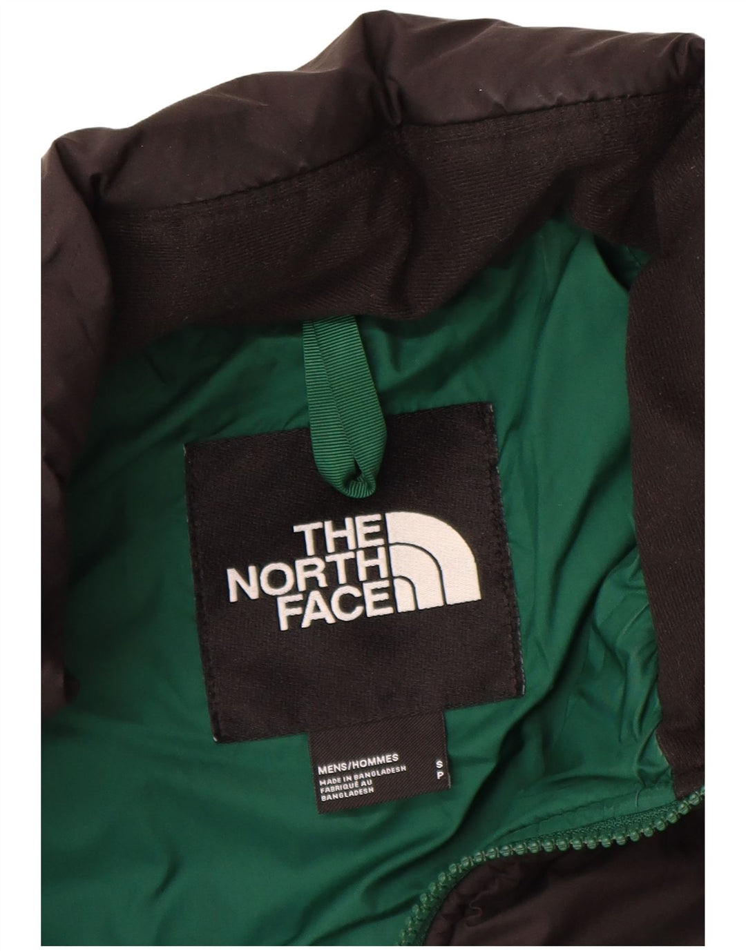 THE NORTH FACE Wattierte Herrenjacke UK 36 Small Grünes Colourblock-Nylon
