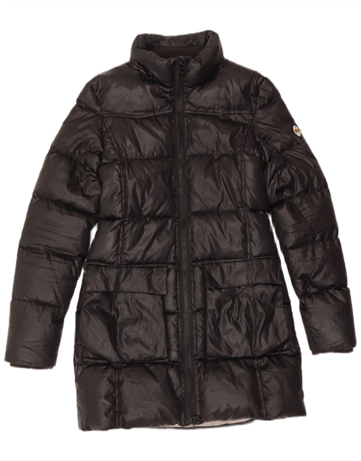 Replay Damen Wattierter Mantel UK 12 Medium Schwarz Polyester