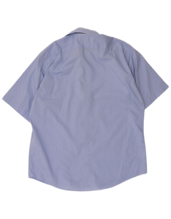 Pierre Cardin Herren Kurzarmhemd Größe 39 15 1/2 mittelblaue Baumwolle