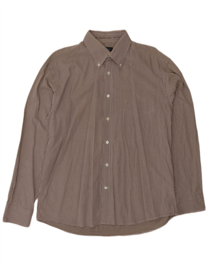 GANT Mens Shirt Large Brown Check Cotton