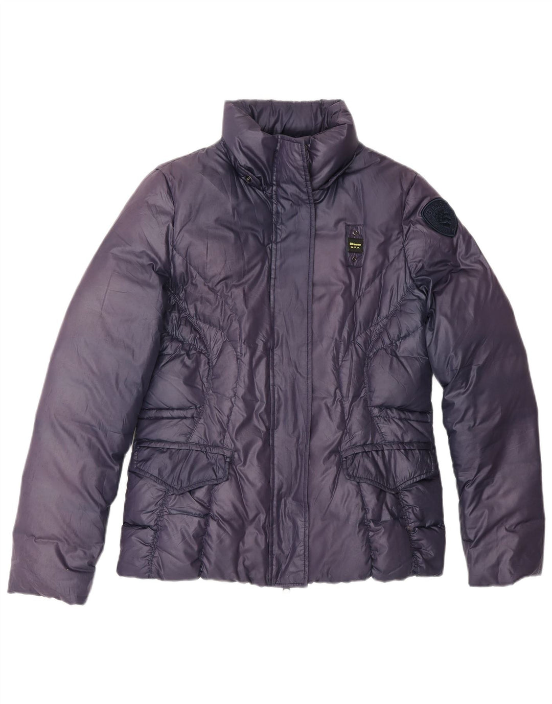 Blauer Damen Wattierte Jacke UK 14 Medium Lila Polyester