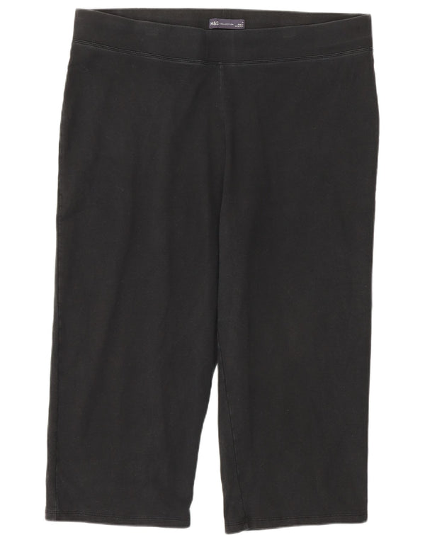 Marks & Spencer Damen Capri-Leggings UK 18 XL Schwarz Baumwolle