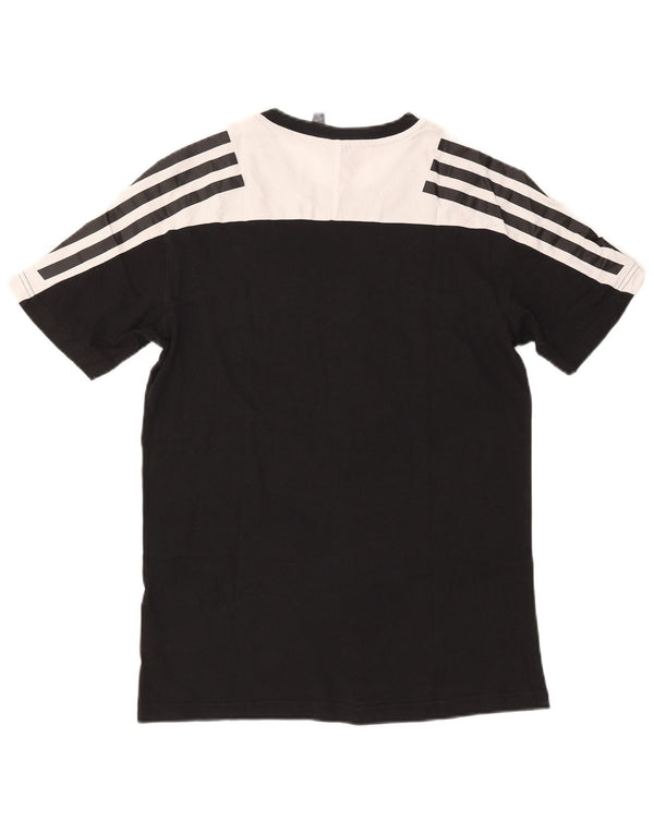 Adidas Herren T-Shirt Top Small Schwarz Colourblock Baumwolle