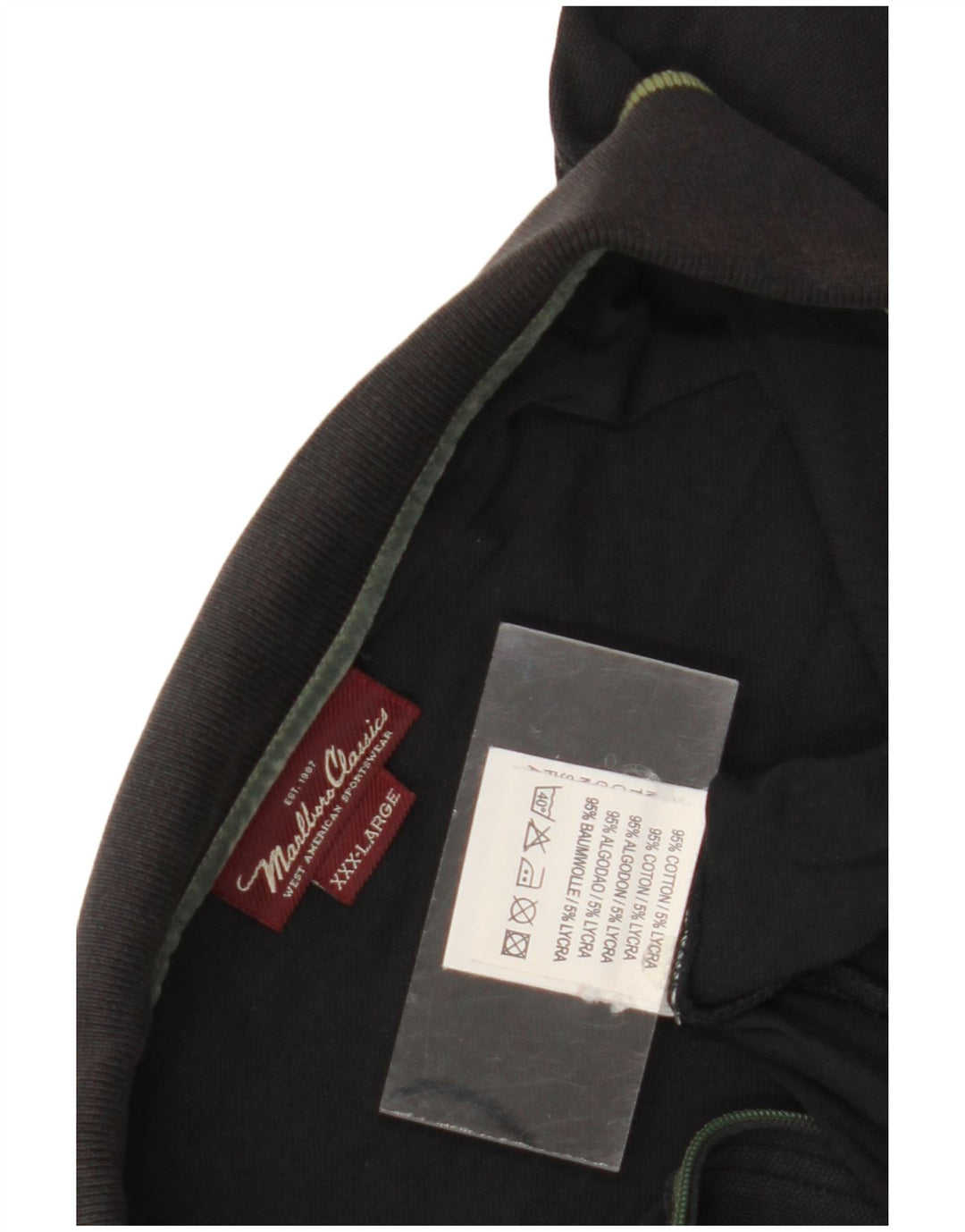 Marlboro Classics Herren Poloshirt 3XL Schwarz Baumwolle